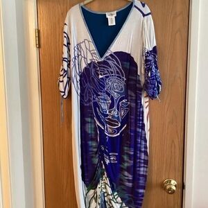 Abstract Face Print Dress